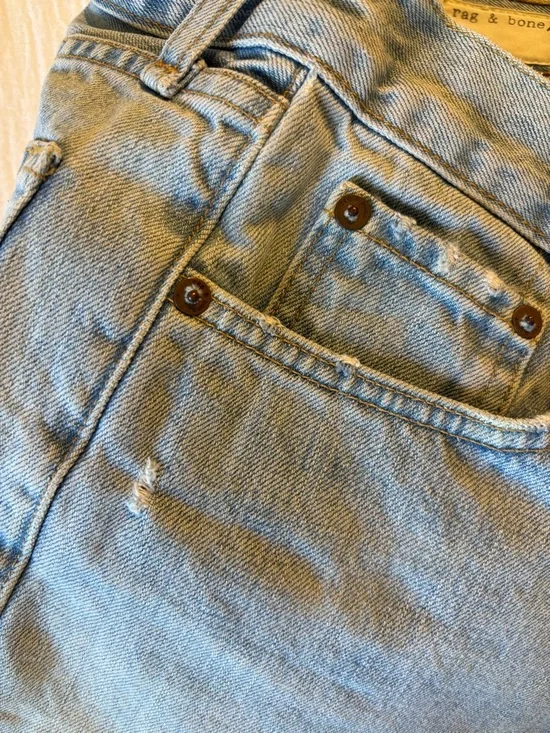 rag & bone Light Blue Distressed Denim Shorts - Picture 6 of 6